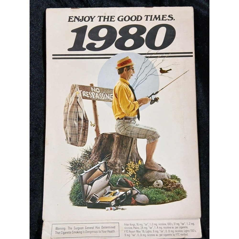 Vintage 1980 RALEIGH Lights CIGARETTES Country Store Calendar Advertising Sign